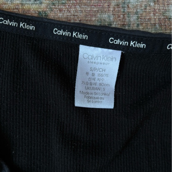 🌿🦋 Calvin Klein Sleepwear Henley Ribbed Sleep Shirt - Picture 4 of 5